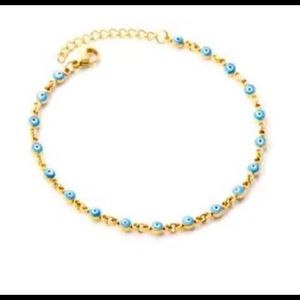 NWT 18k played gold turquoise beaded chocker
